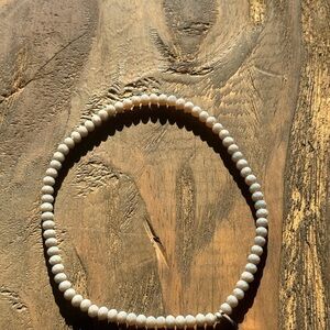Elegant Soft Grey Beaded Ankle Bracelet
